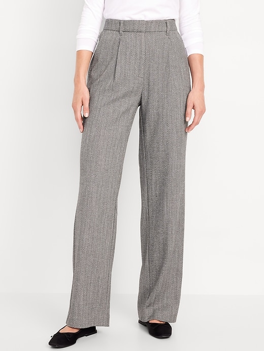 Image number 1 showing, Extra High-Waisted Taylor Wide-Leg Trouser Pants