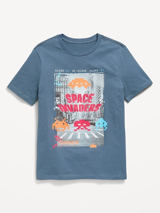 Voir une image plus grande du produit 1 de 1. T-shirt à imprimé Space Invaders&#153 unisexe pour enfant