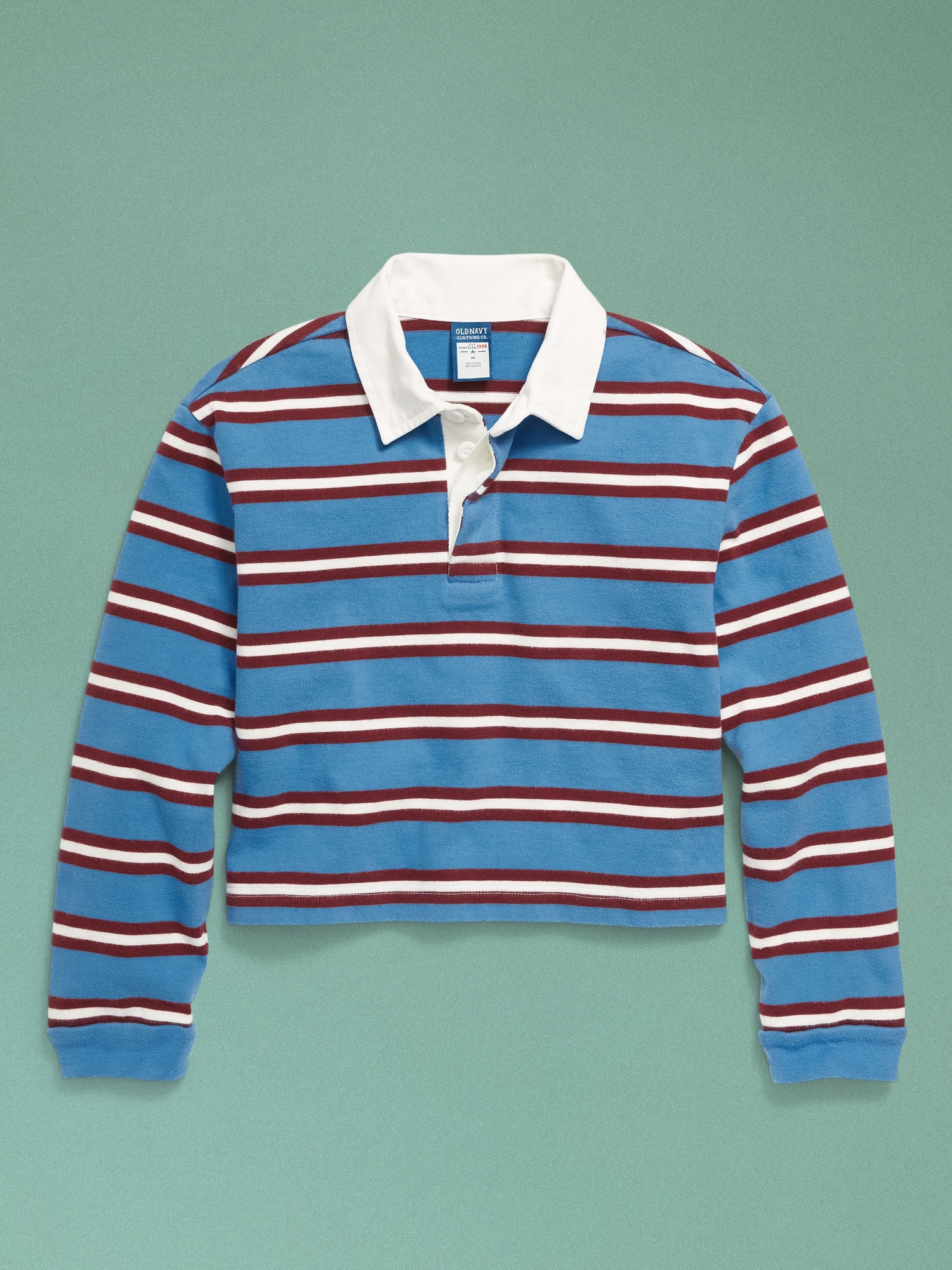 '94 Long-Sleeve Rugby Stripe Polo Shirt for Girls