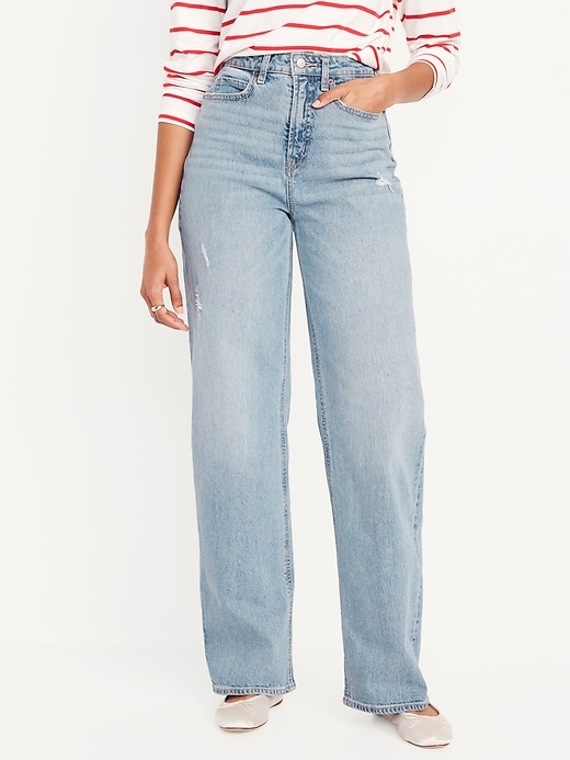 Image number 2 showing, Curvy Extra High-Waisted Wide-Leg Jeans