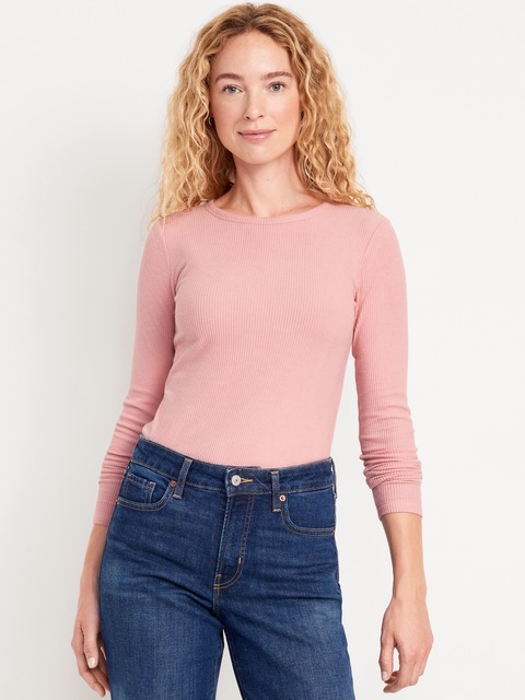 T-shirt en tricot duveteux à manches longues - Rose Bisous De Chaton