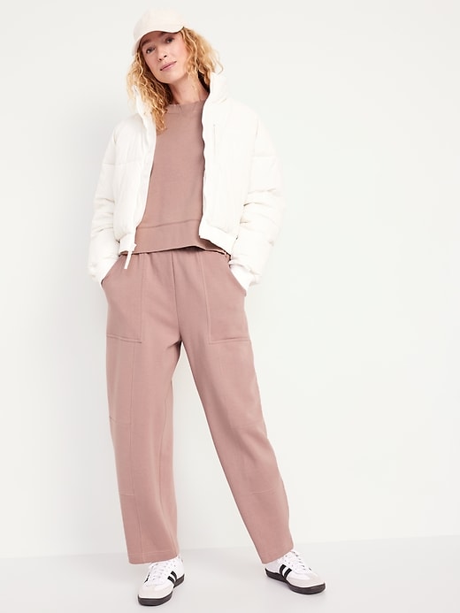 Image number 3 showing, Extra High-Waisted SoComfy Seamed Barrel-Leg Sweatpants