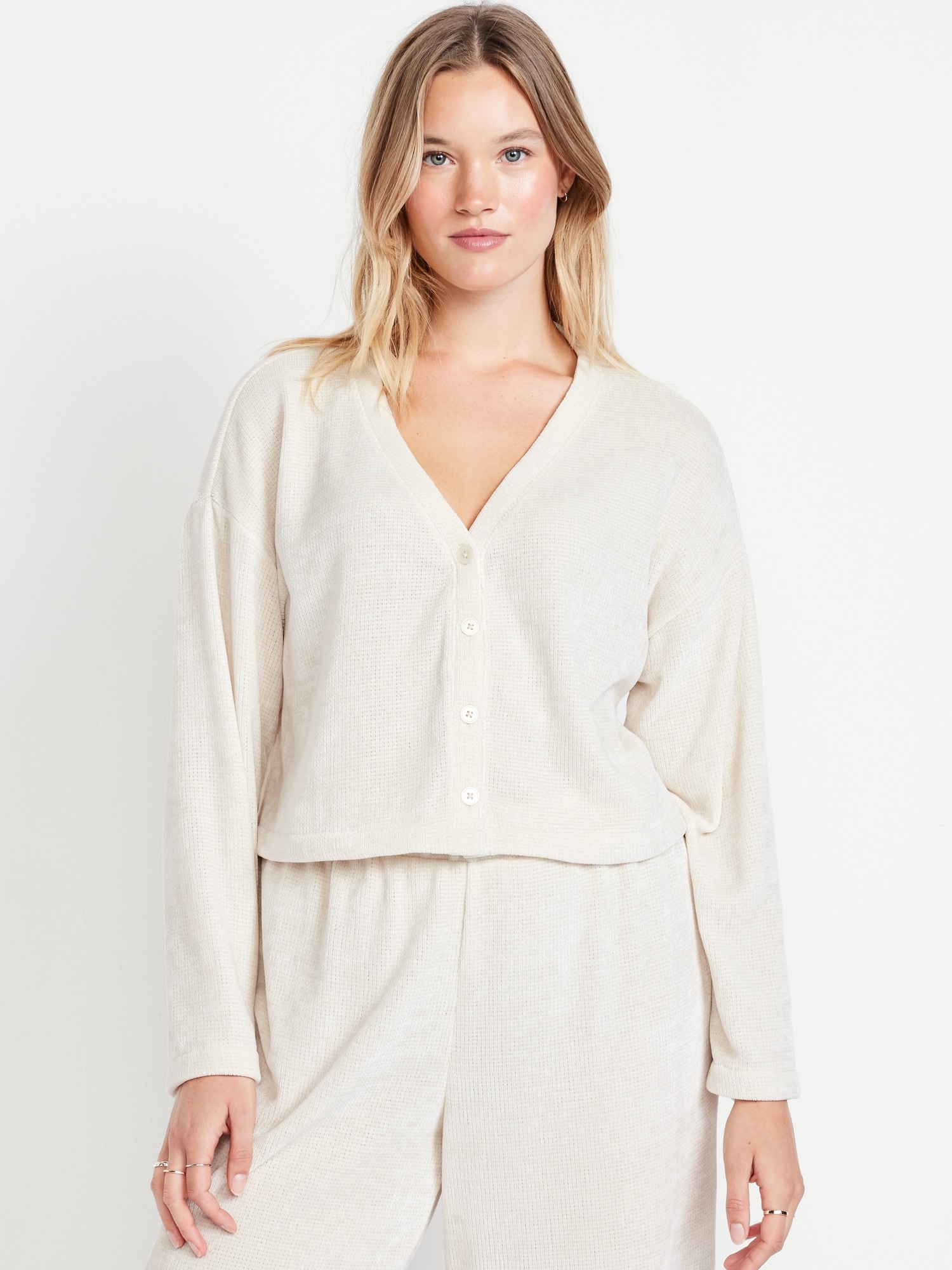 Cozy Chenille Button-Down Top