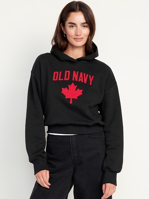 Image number 1 showing, Oversized Canada Logo-Graphic Hoodie