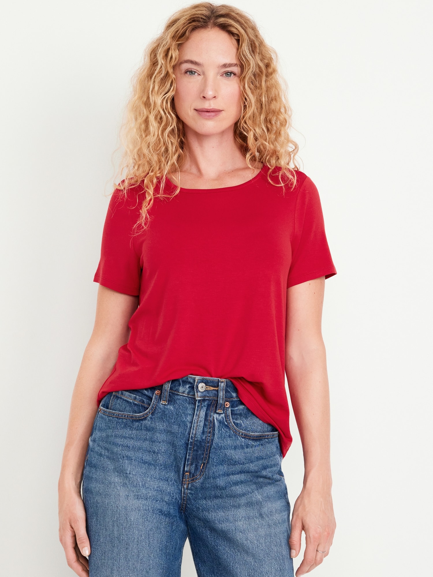 T-shirt luxueux ras du cou pour Femme