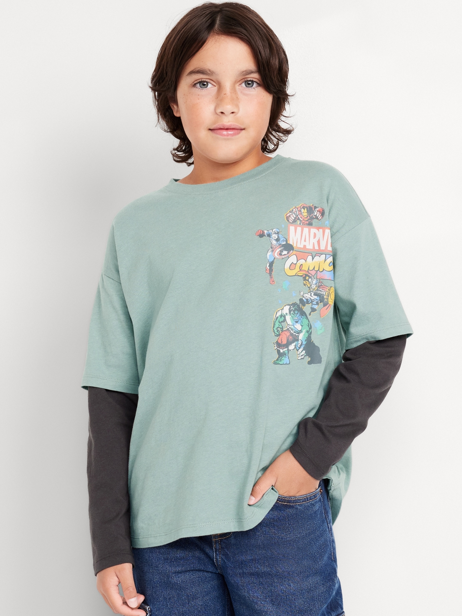 Marvel™ Oversized Two-In-One Graphic T-Shirt for Boys