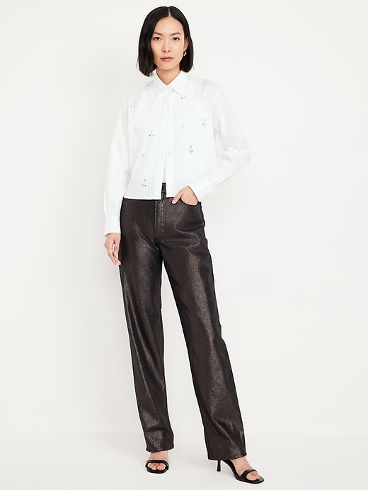 Image number 1 showing, High-Waisted Shine OG Loose Jeans