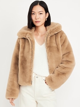 ジャケット・アウター Convertible Faux Fur Tippet Coat Convertible Faux Fur Tippet Coat