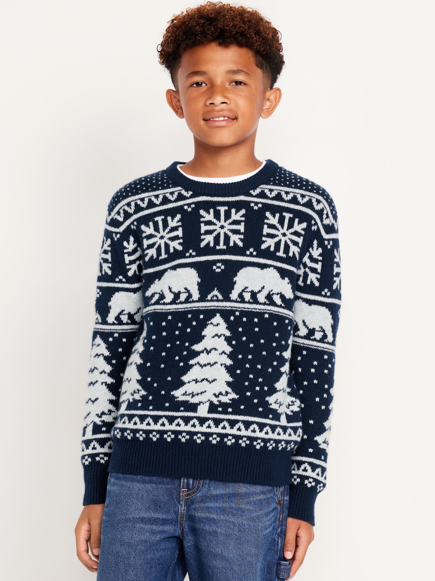 SoSoft Crew-Neck Printed Sweater for Boys