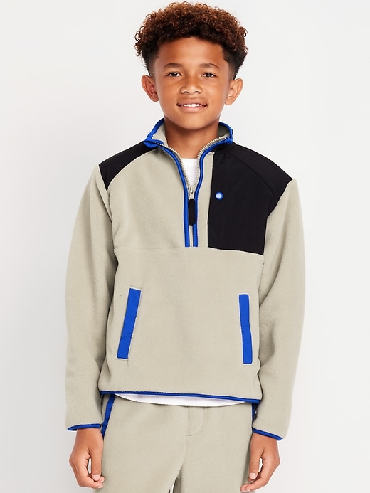 View large product image 1 of 4. Oversized Microfleece Quarter-Zip Sweater for Boys