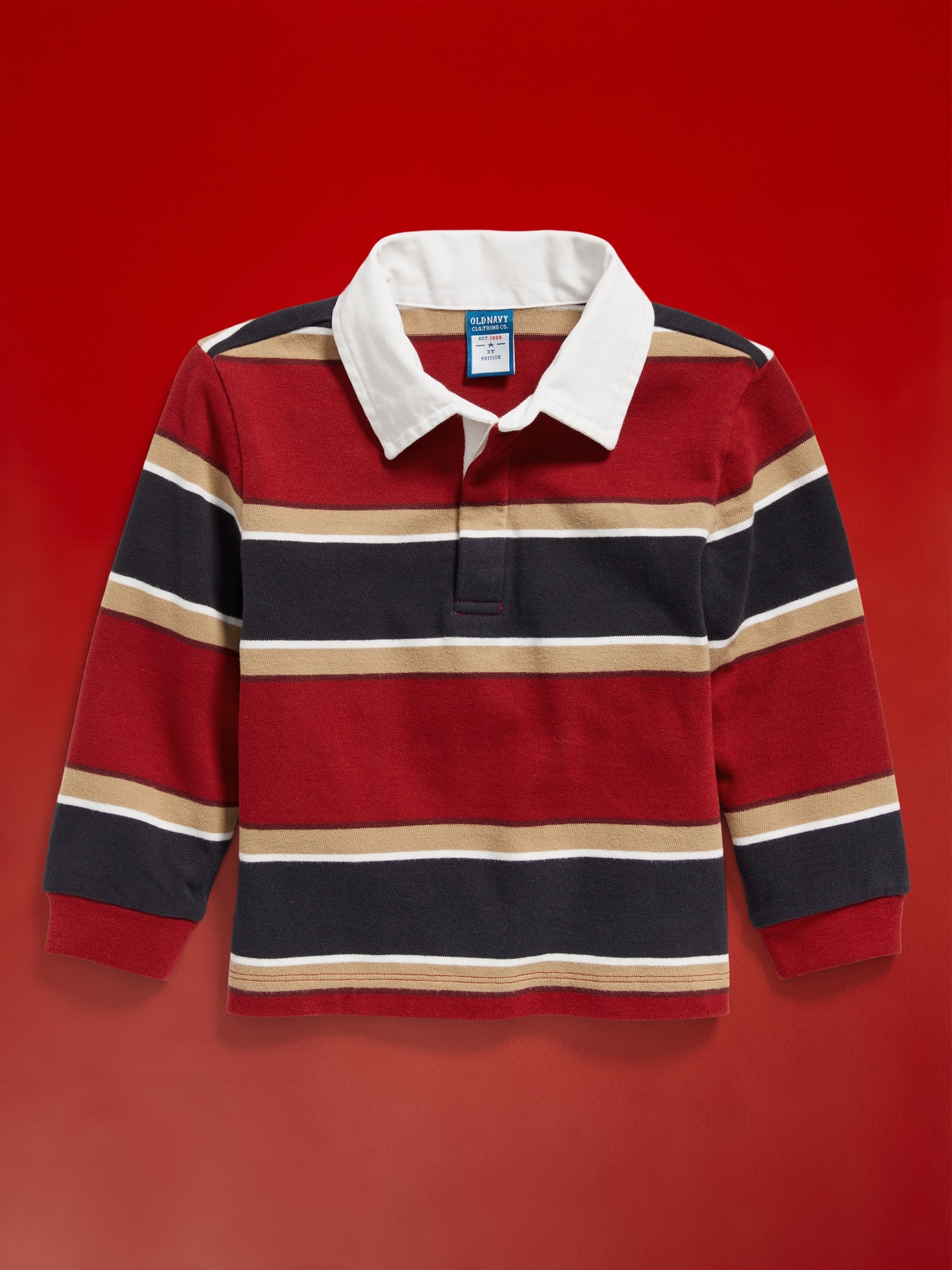 '94 Long-Sleeve Rugby Stripe Polo Shirt for Toddler Boys