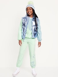 View large product image 3 of 5. High-Waisted Cinched-Hem Graphic Jogger Sweatpants for Girls