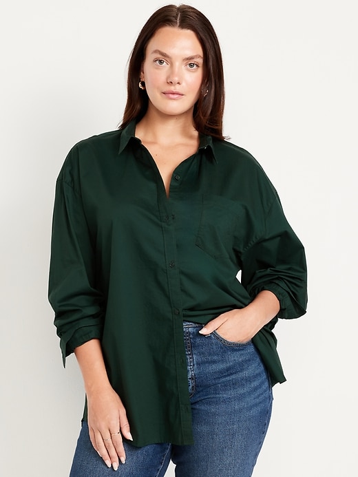 Image number 4 showing, Oversized Button-Down Boyfriend Shirt