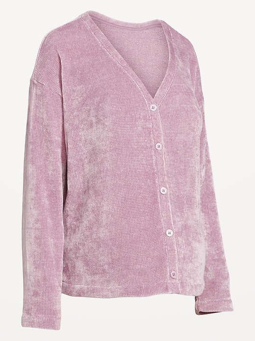 Image number 2 showing, Maternity Cozy Chenille Button-Down Top