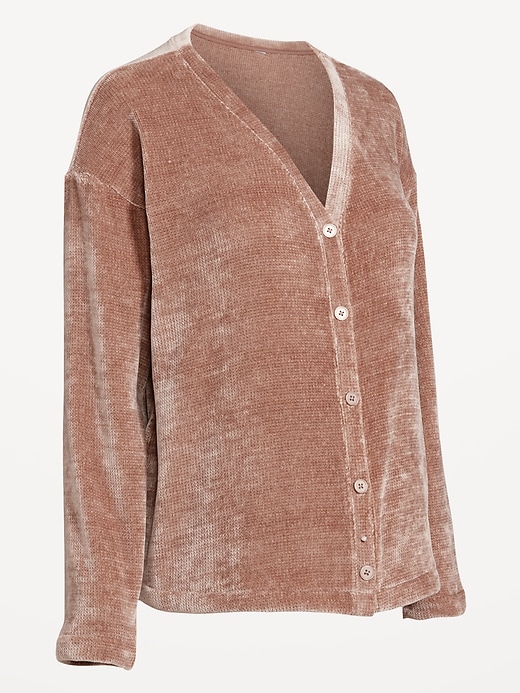 Image number 6 showing, Maternity Cozy Chenille Button-Down Top