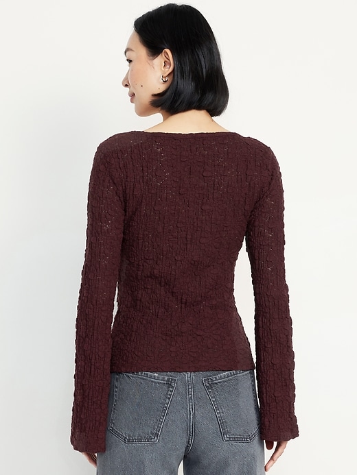 Image number 2 showing, Textured Lace Scoop-Neck Top