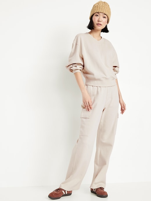 Image number 3 showing, Extra High-Waisted SoComfy Cargo Wide-Leg Sweatpants