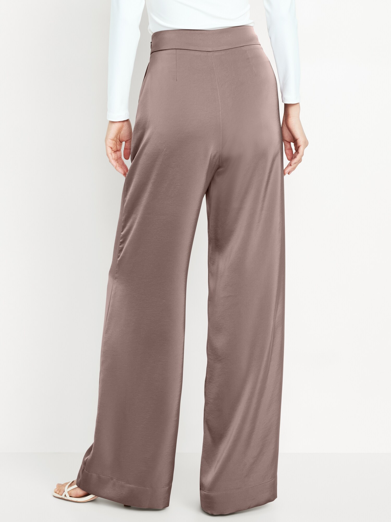 High-Waisted Satin Super Wide-Leg Pants