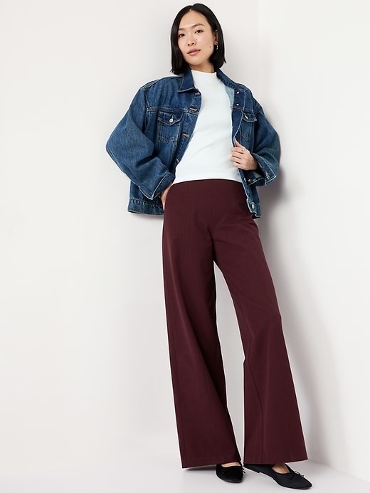 L'image numéro 3 présente Pantalon Pixie à taille haute extensible et à jambe large