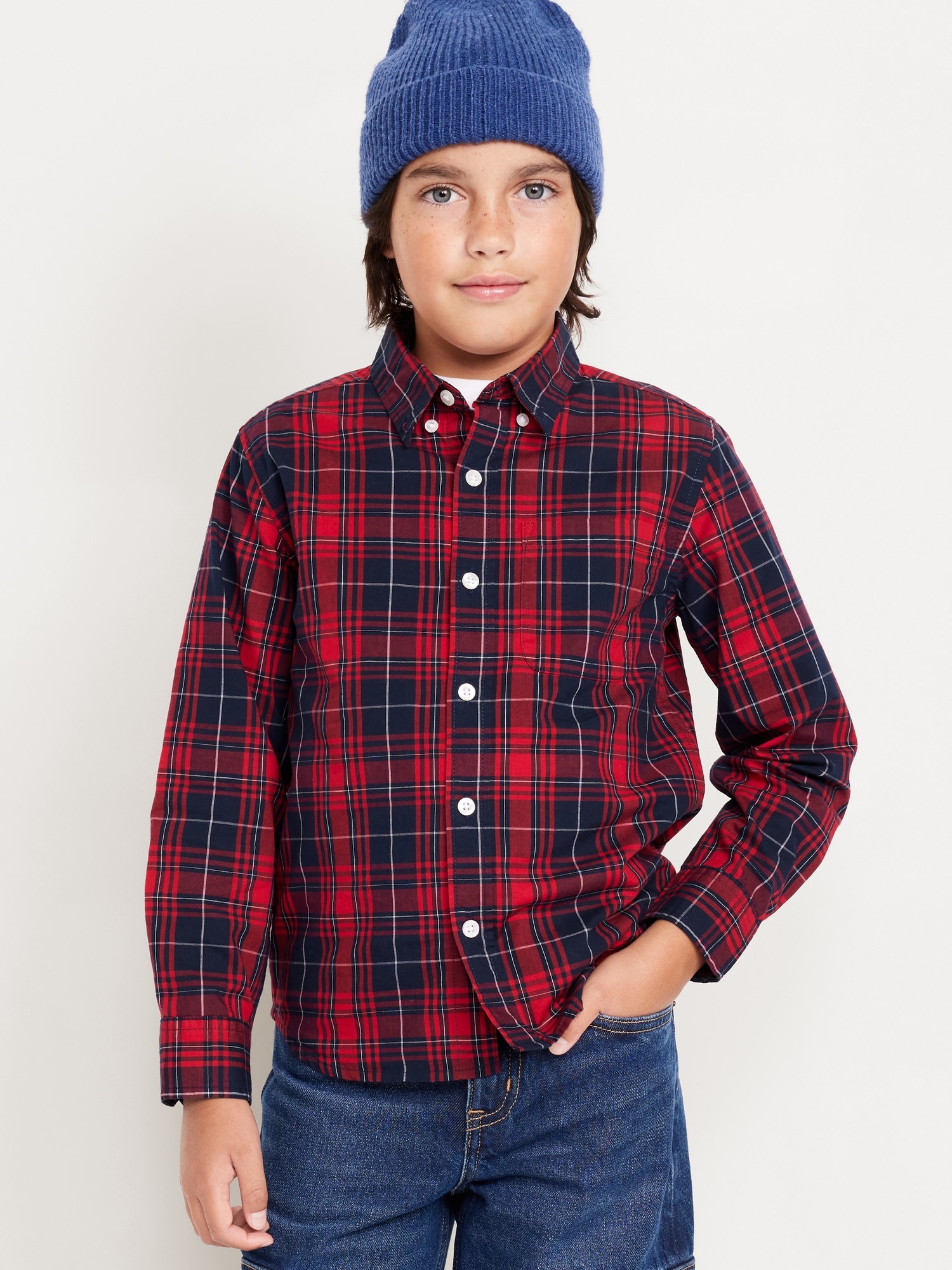 Long-Sleeve Poplin Shirt for Boys