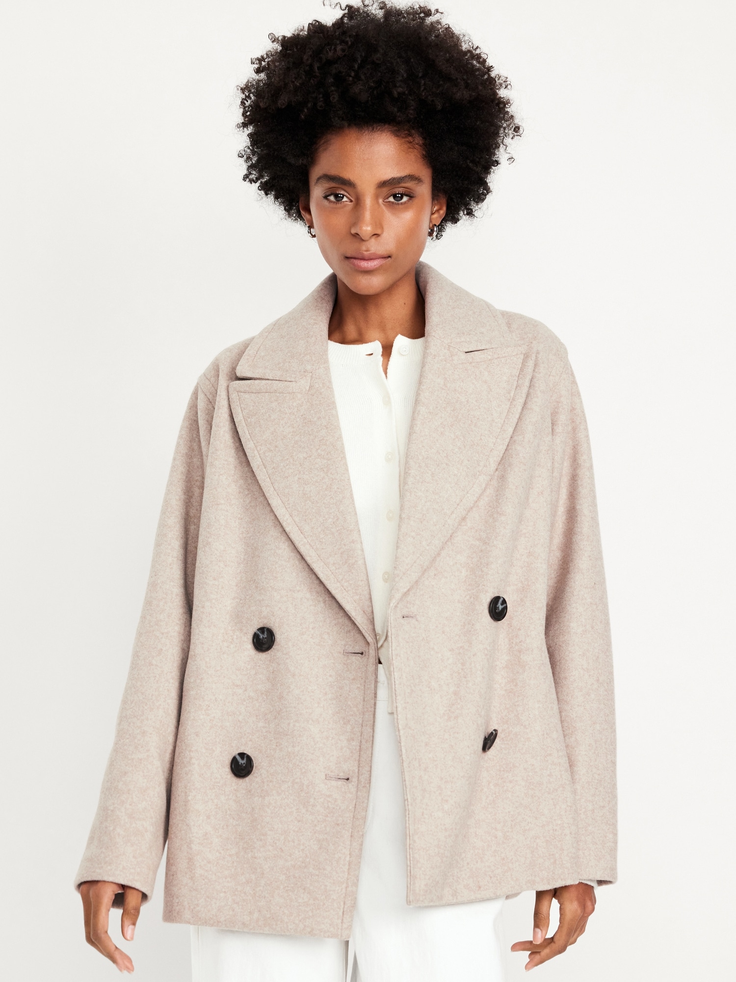 Oversized Double-Breasted Pea Coat