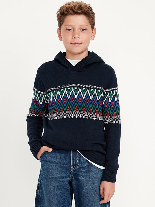 View large product image 1 of 3. Fair Isle Pullover Hoodie for Boys