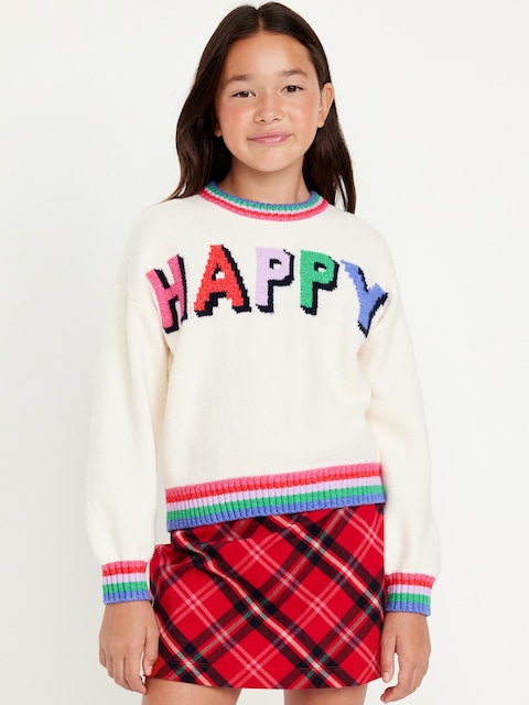 SoSoft Crew-Neck Graphic Sweater for Girls