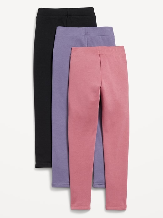 Voir une image plus grande du produit 2 de 2. Legging long en molleton à taille haute pour fille (paquet de 3)