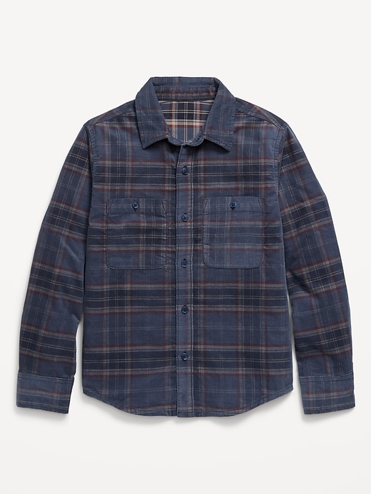 View large product image 2 of 4. Long-Sleeve Corduroy Pocket Shirt for Boys