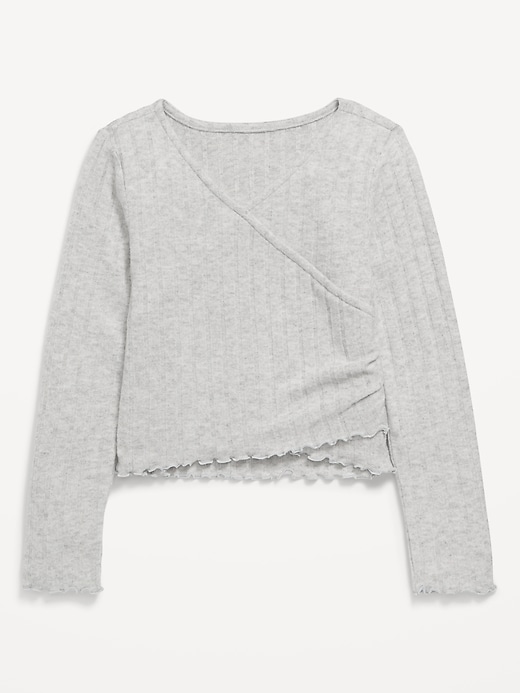 View large product image 2 of 4. Cozy Wrap-Front Ribbed Top for Girls