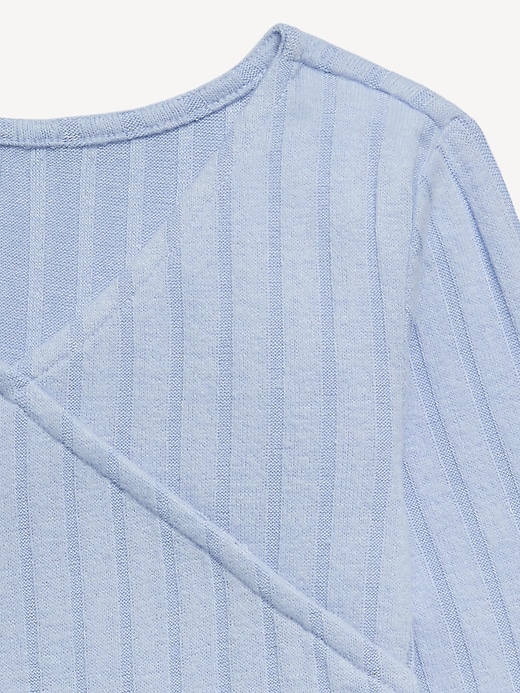 Image number 4 showing, Cozy Wrap-Front Ribbed Top for Girls