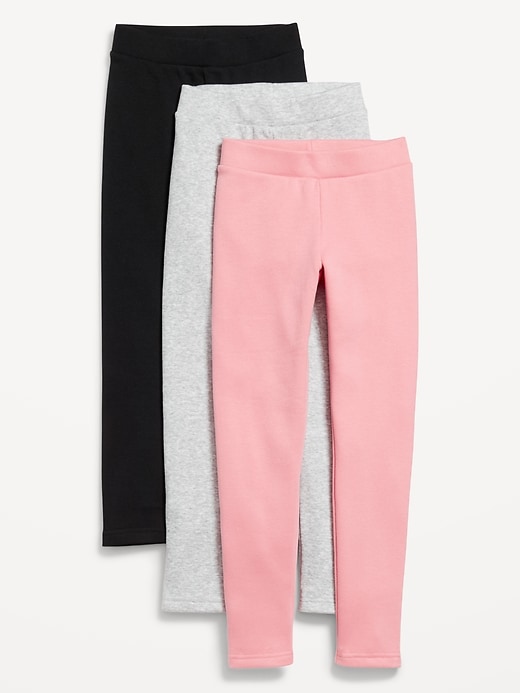 Voir une image plus grande du produit 1 de 1. Legging long en molleton à taille haute pour fille (paquet de 3)