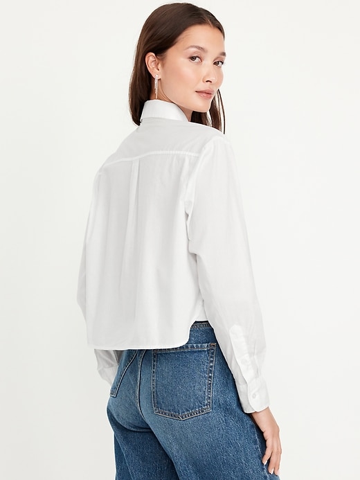 Image number 2 showing, Button-Down Crop Shirt