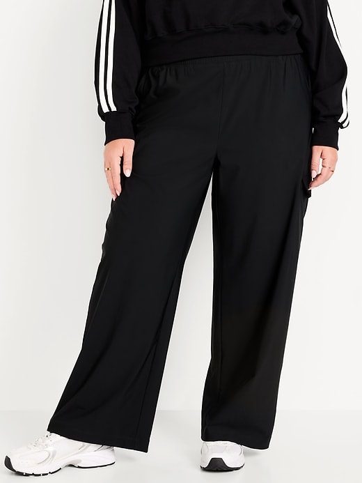 Image number 4 showing, High-Waisted SleekTech Wide-Leg Cargo Pants