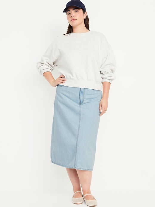 Image number 5 showing, High-Waisted Wow Jean Midi Skirt