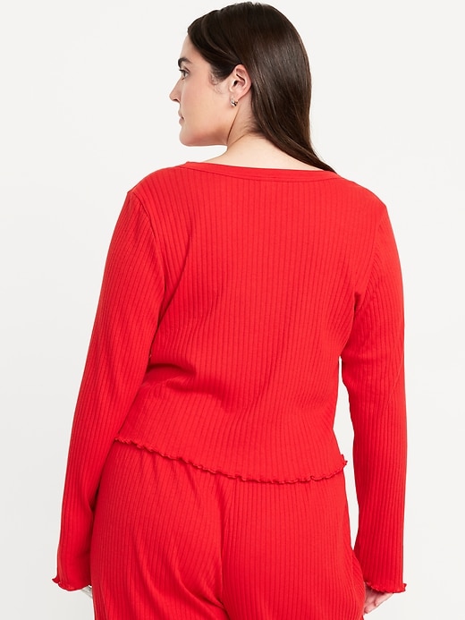 Image number 6 showing, Ribbed Pajama Top