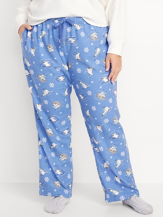 L'image numéro 7 présente Pantalon de pyjama à taille mi-basse en flanelle à motif