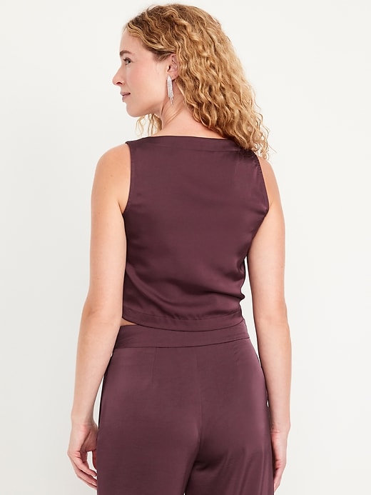 Image number 2 showing, Satin Crop Shell Tank