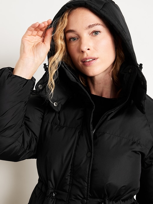 Image number 4 showing, Water-Resistant Quilted Long Puffer Jacket