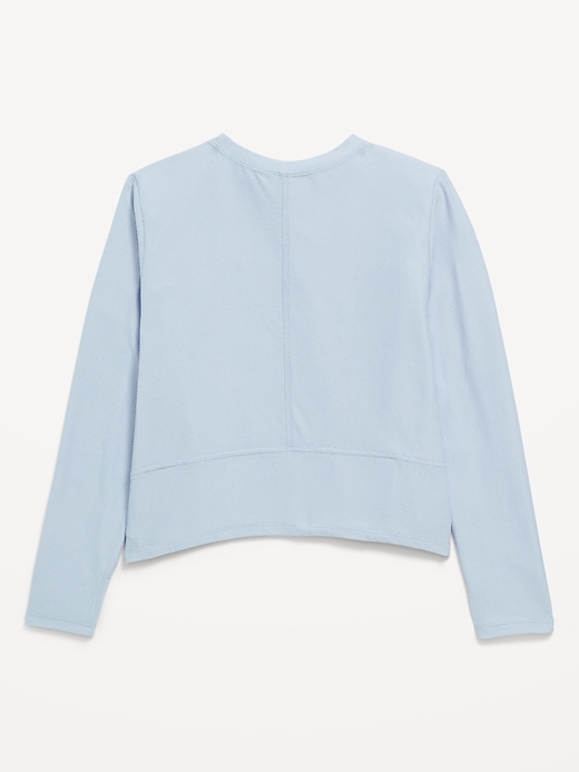 Image number 4 showing, Long-Sleeve Curved-Hem Performance Top for Girls