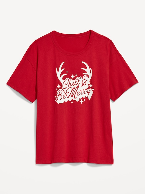 Matching Holiday-Graphic T-Shirt for Women - Chill & Be Merry