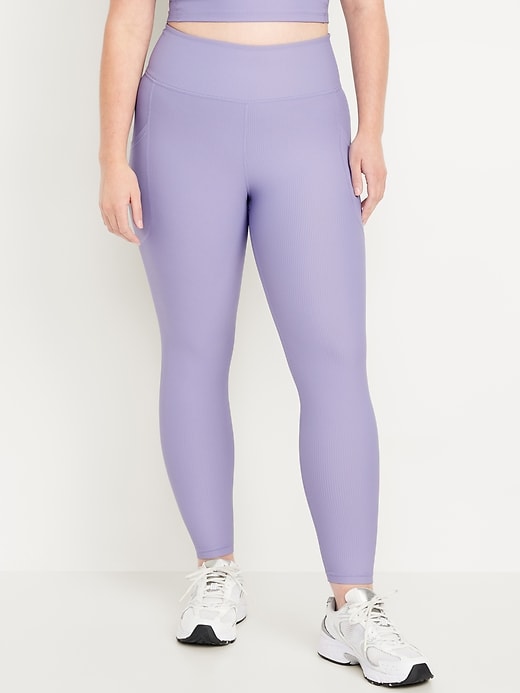 Image number 4 showing, High-Waisted PowerSoft Rib Leggings