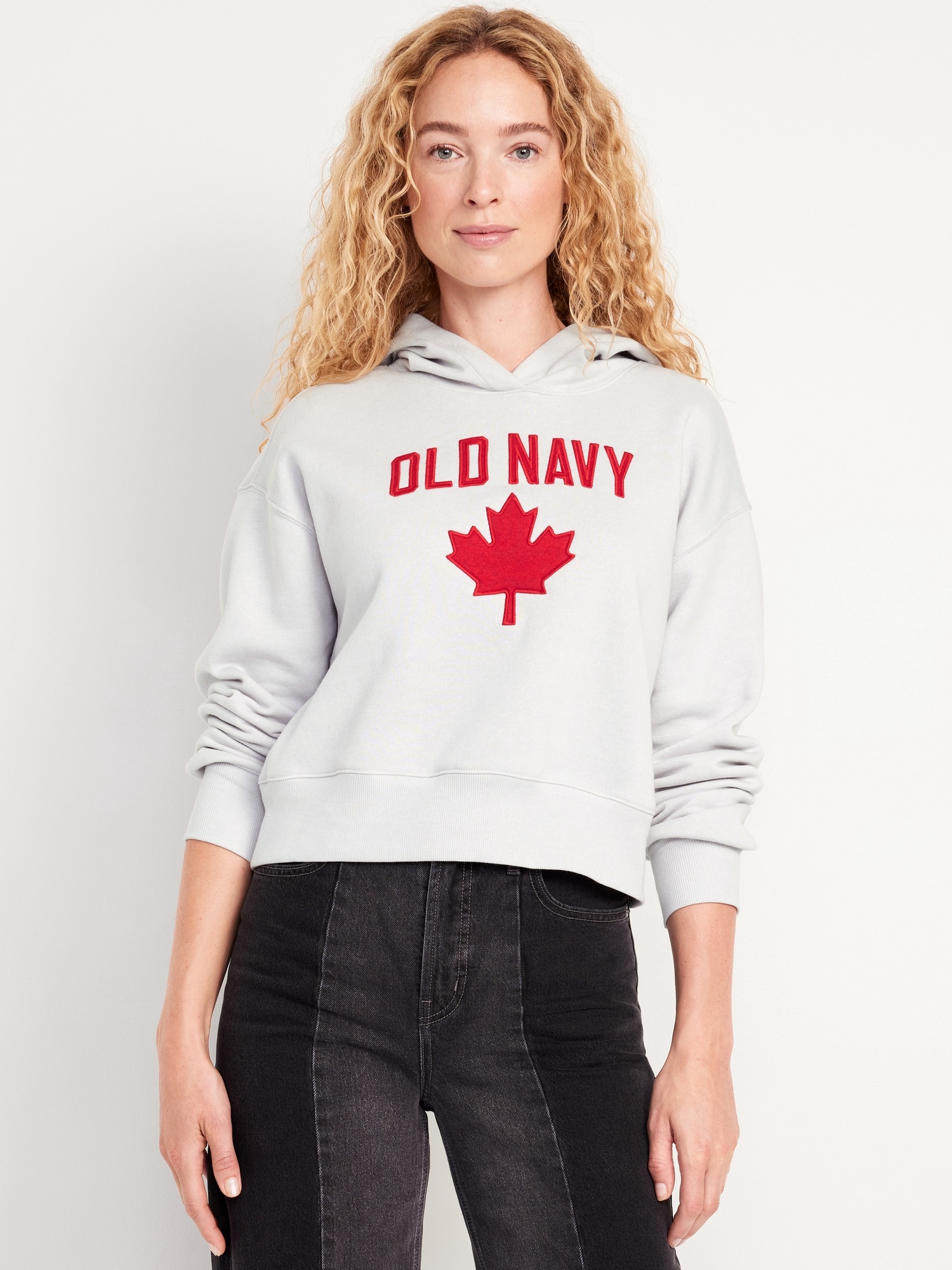 Oversized Canada Logo-Graphic Hoodie