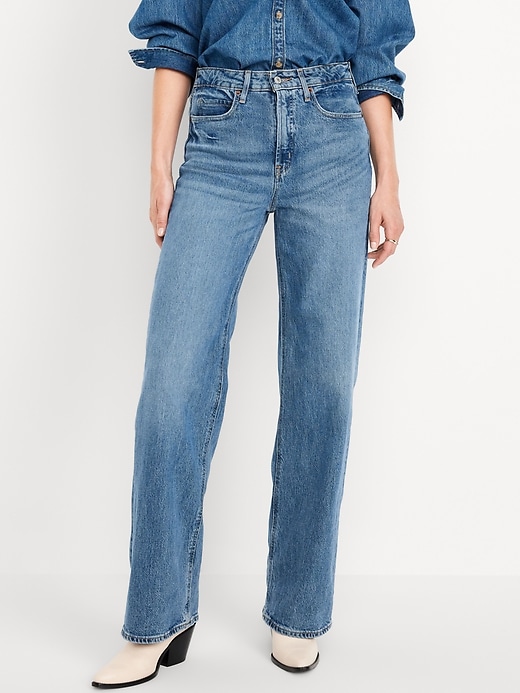 Image number 2 showing, Extra High-Waisted Sky-Hi Wide-Leg Jeans