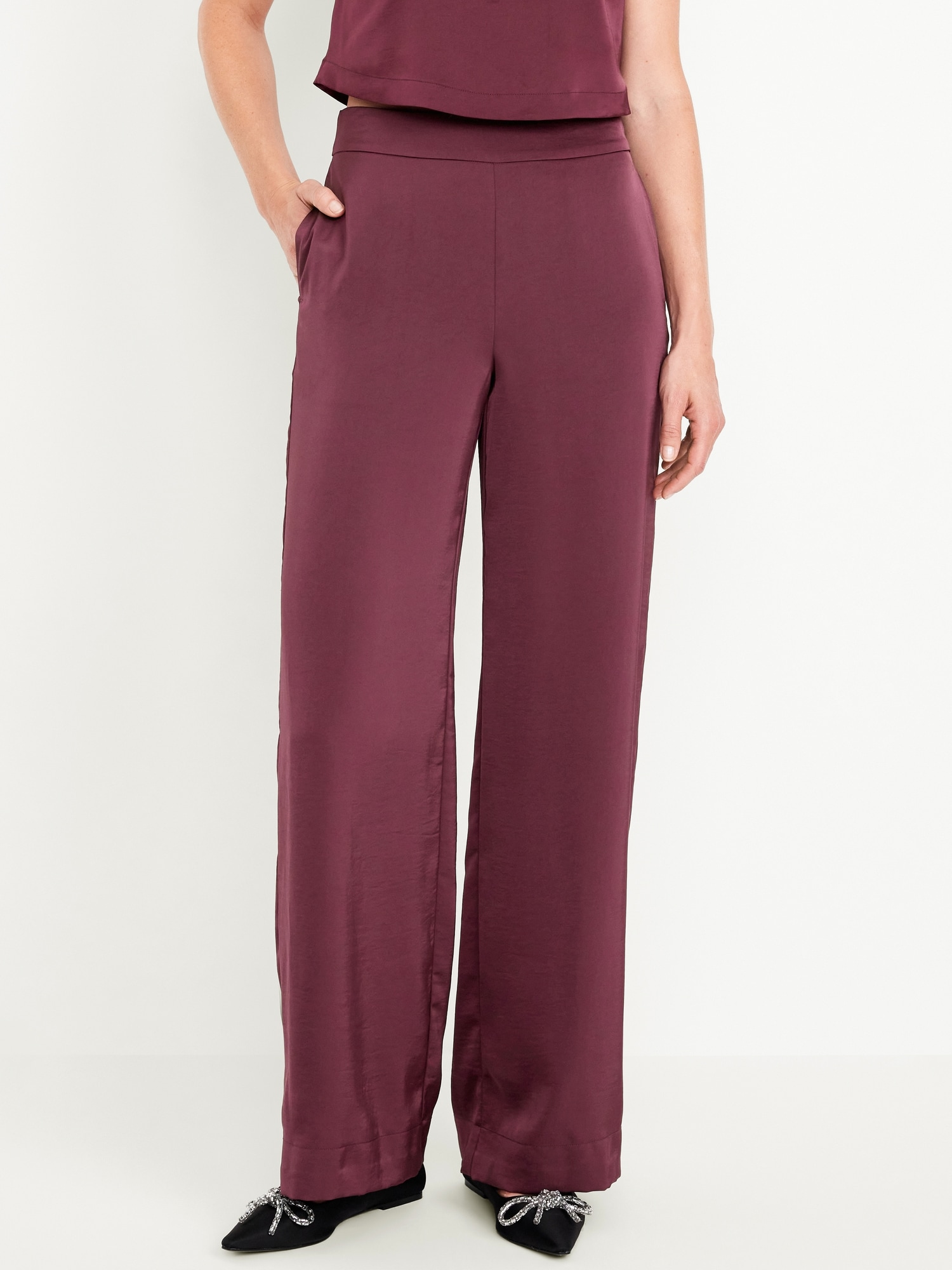 High waisted wide leg capris hotsell