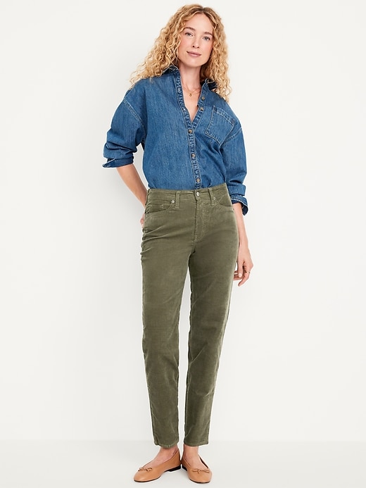 Image number 1 showing, High-Waisted OG Straight Corduroy Ankle Pants