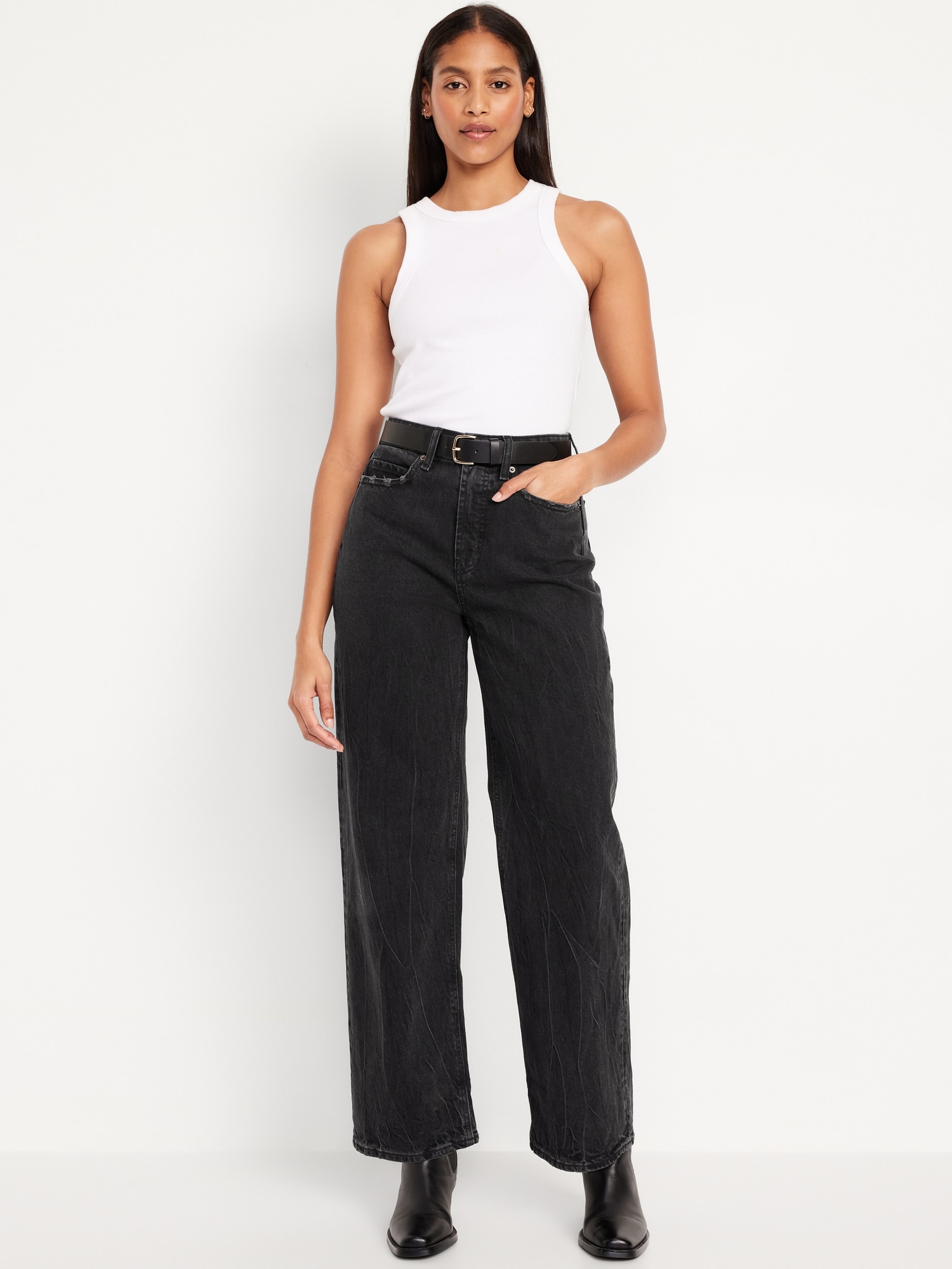 High waisted wide leg plus size pants best sale