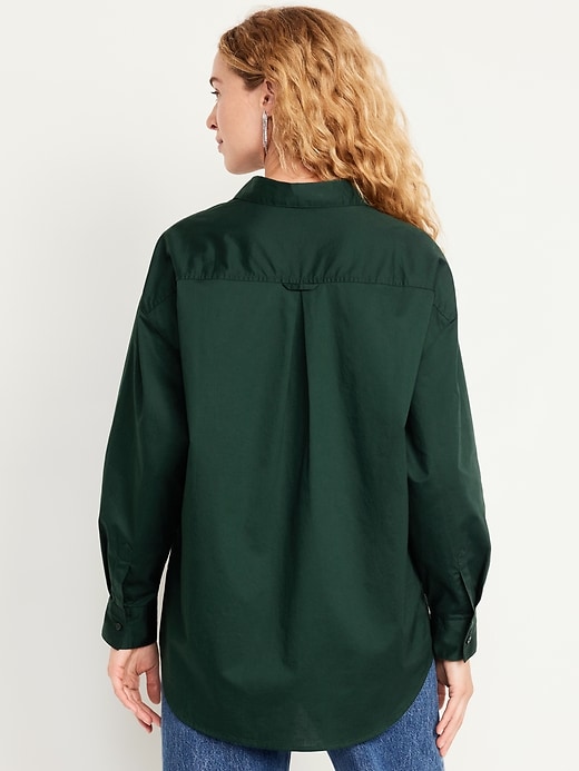 Image number 7 showing, Oversized Button-Down Boyfriend Shirt