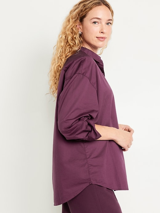 Image number 4 showing, Oversized Button-Down Boyfriend Shirt