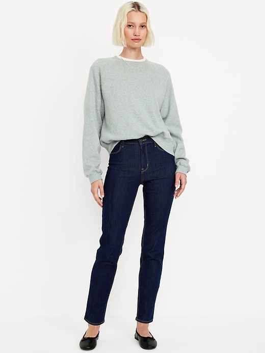 Image number 1 showing, High-Waisted Wow Straight Ankle Jeans